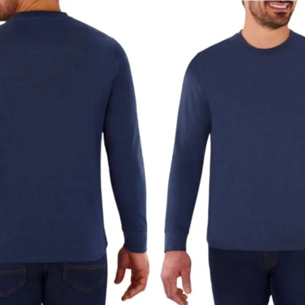 Nordstrom Luxe Blue Cotton Long Sleeve Crewneck Tee SZ MEDIUM NWT
